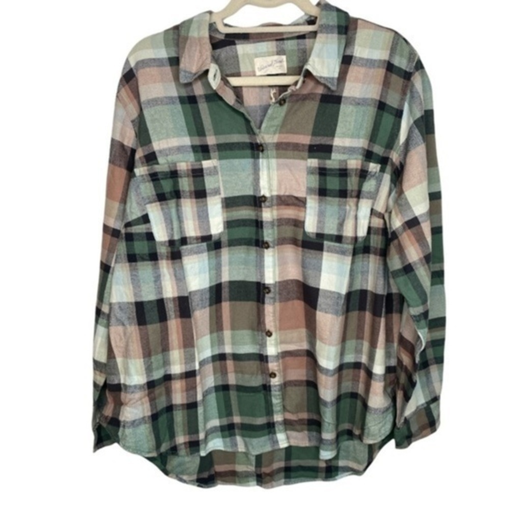 Universal Thread Green Plaid Button Down Size XL … - image 1